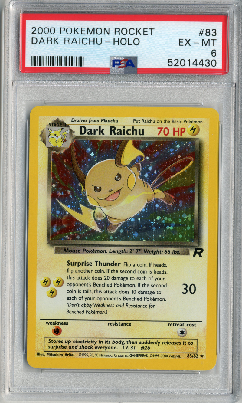 PSA - EX-MT 6 - DARK RAICHU-HOLO - TEAM ROCKET - Destination Retro