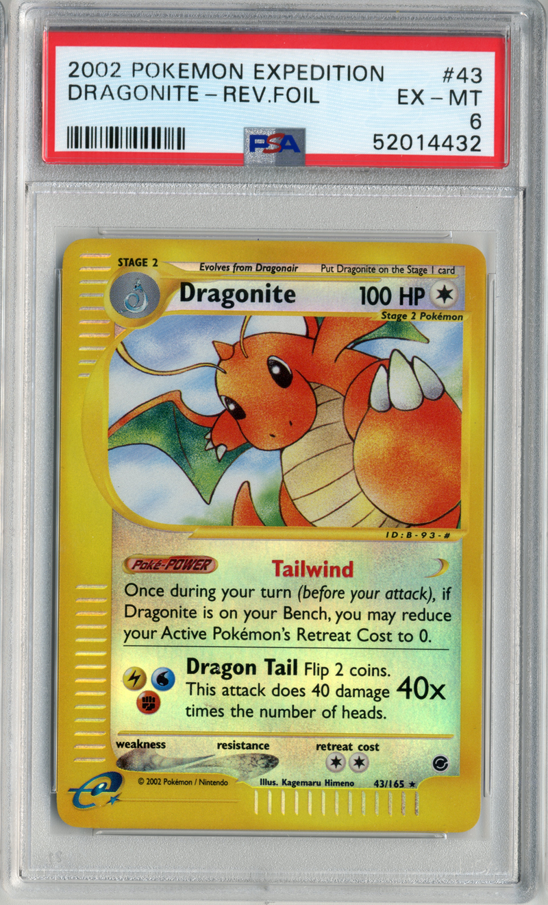 PSA - EX-MT 6 - DRAGONITE-REV.FOIL - EXPEDITION - Destination Retro