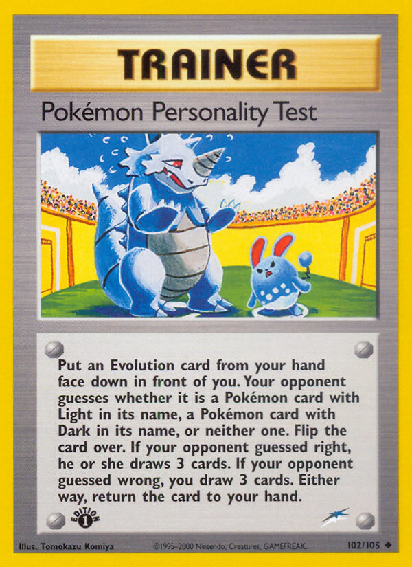 Pokemon Personality Test (102/105) [Neo Destiny 1st Edition] - Destination Retro