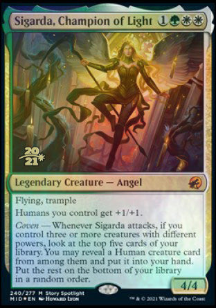 Sigarda, Champion of Light [Innistrad: Midnight Hunt Prerelease Promos] - Destination Retro