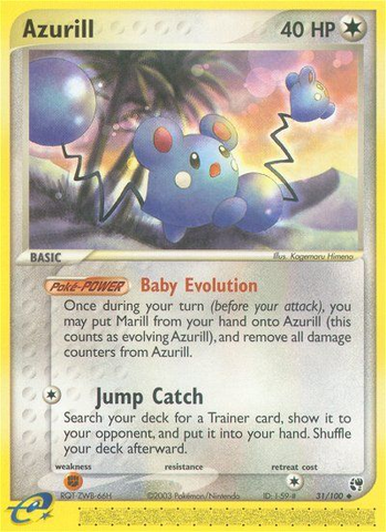 Azurill (31/100) [EX: Sandstorm] - Destination Retro