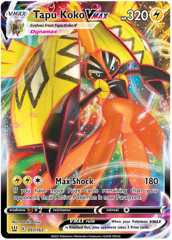 Tapu Koko VMAX (051/163) [Sword & Shield: Battle Styles] - Destination Retro