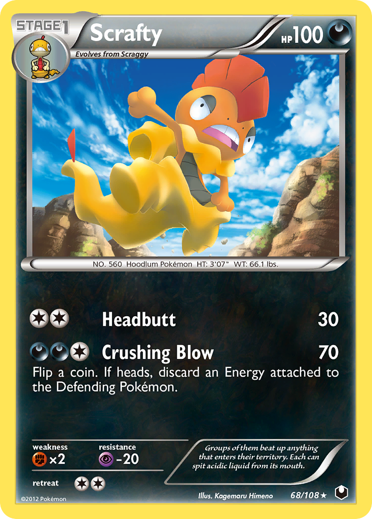 Scrafty (68/108) [Black & White: Dark Explorers] - Destination Retro