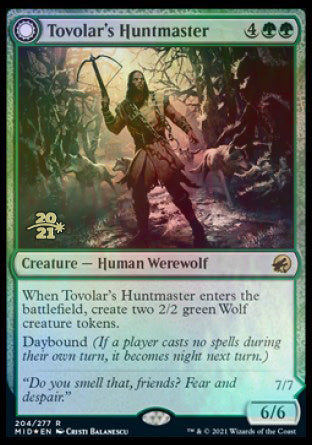 Tovolar's Huntmaster // Tovolar's Packleader [Innistrad: Midnight Hunt Prerelease Promos] - Destination Retro