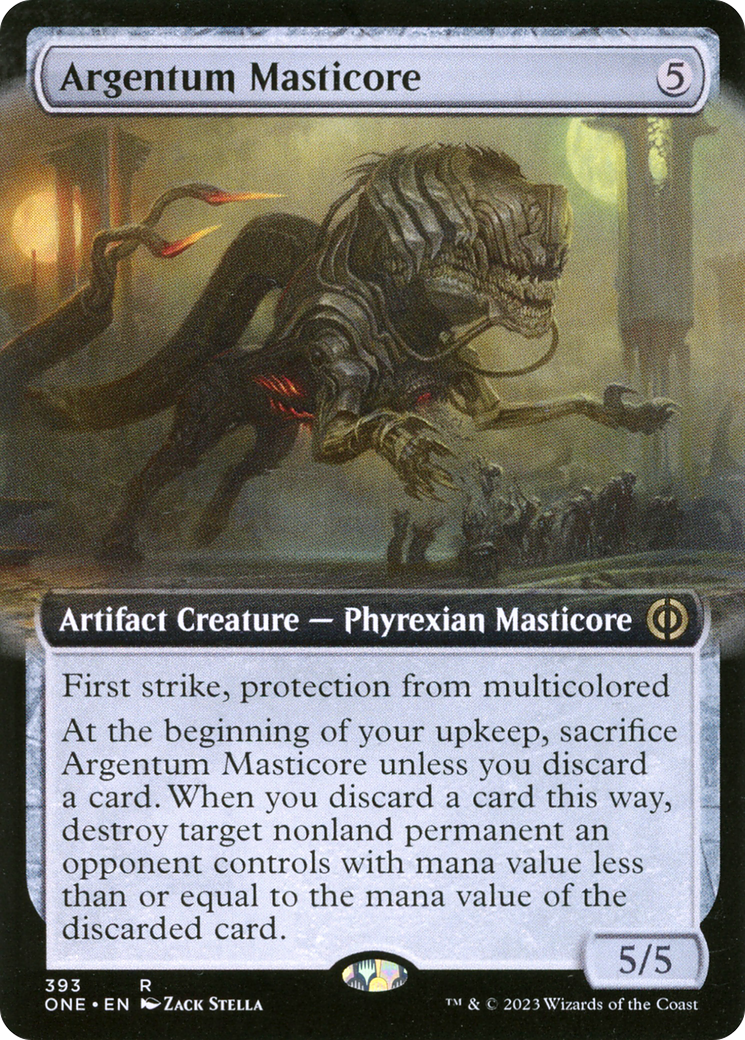 Argentum Masticore (Extended Art) [Phyrexia: All Will Be One] - Destination Retro