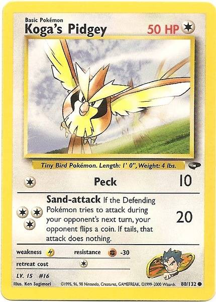 Koga's Pidgey (80/132) [Gym Challenge Unlimited] - Destination Retro