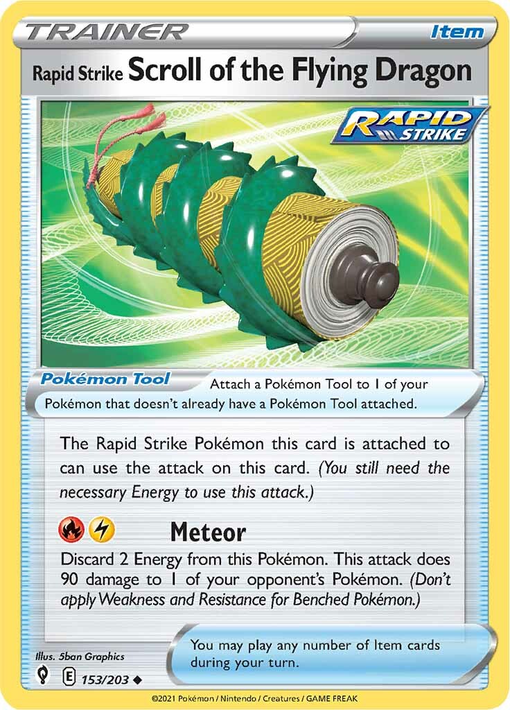 Rapid Strike Scroll of the Flying Dragon (153/203) [Sword & Shield: Evolving Skies] - Destination Retro