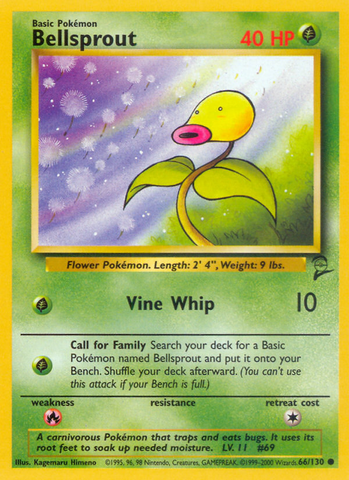 Bellsprout (66/130) [Base Set 2] - Destination Retro