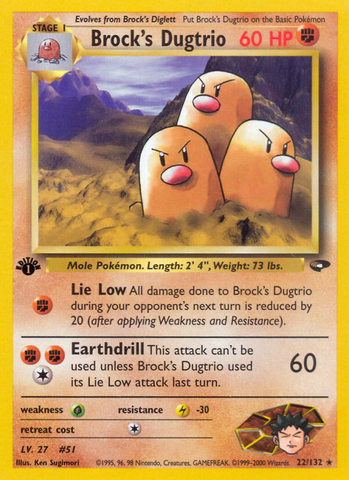 Brock's Dugtrio (22/132) [Gym Challenge 1st Edition] - Destination Retro