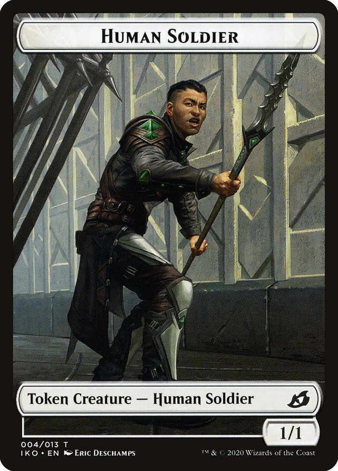 Human Soldier (004/013) [Ikoria: Lair of Behemoths Tokens] - Destination Retro