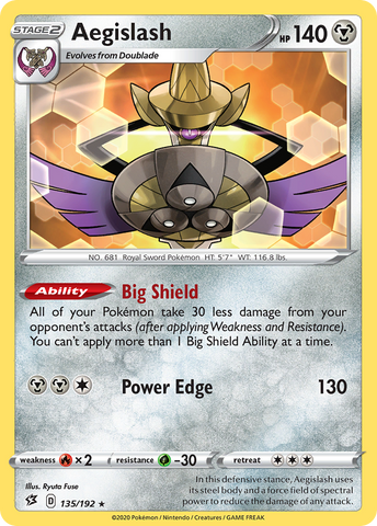Aegislash (135/192) [Sword & Shield: Rebel Clash] - Destination Retro