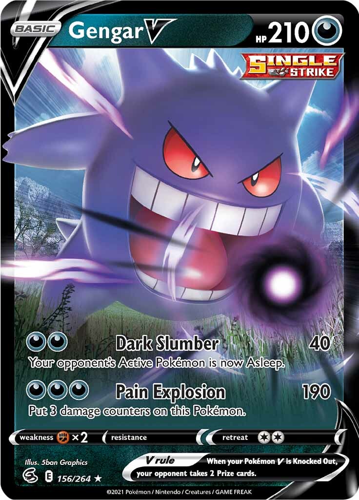Gengar V (156/264) [Sword & Shield: Fusion Strike] - Destination Retro