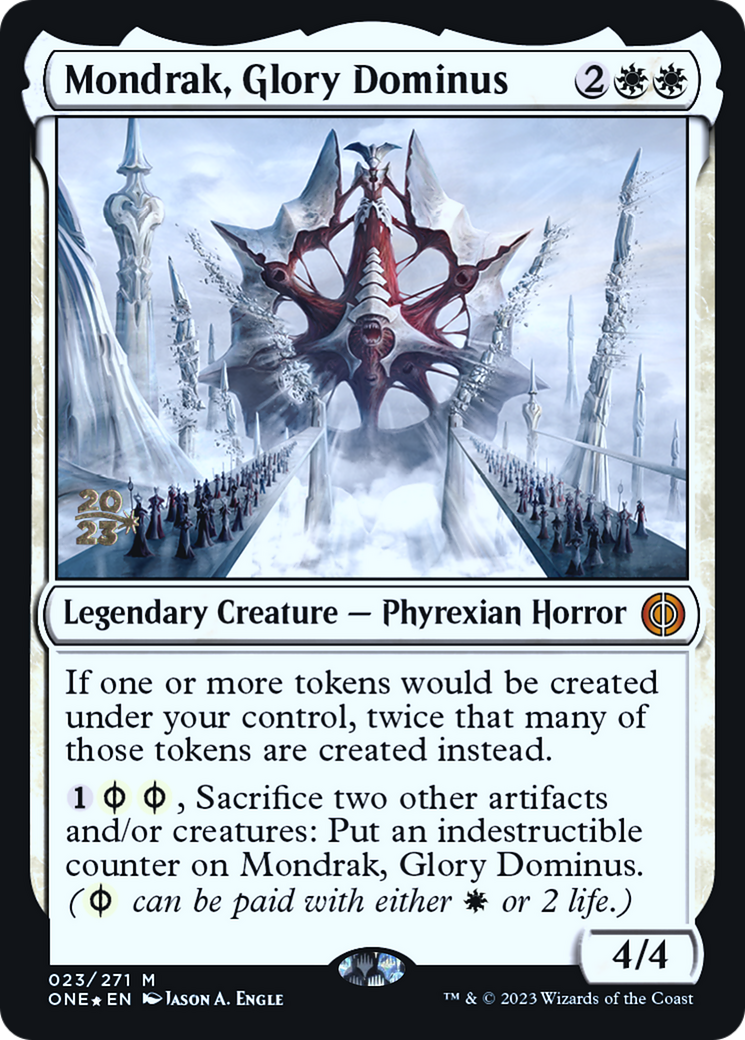 Mondrak, Glory Dominus [Phyrexia: All Will Be One Prerelease Promos] - Destination Retro