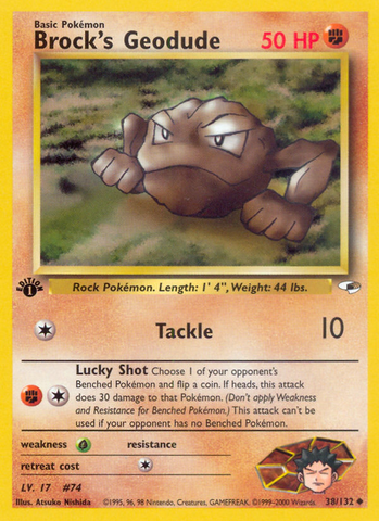 Brock's Geodude (38/132) [Gym Heroes 1st Edition] - Destination Retro