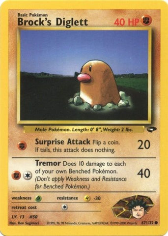 Brock's Diglett (67/132) [Gym Challenge Unlimited] - Destination Retro