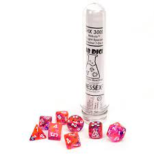 SUPPLIES - DICE - CHX 30057 - NEBULA BLACK LIGHT/WHITE LUMINARY EFFECT LAB DICE - Destination Retro