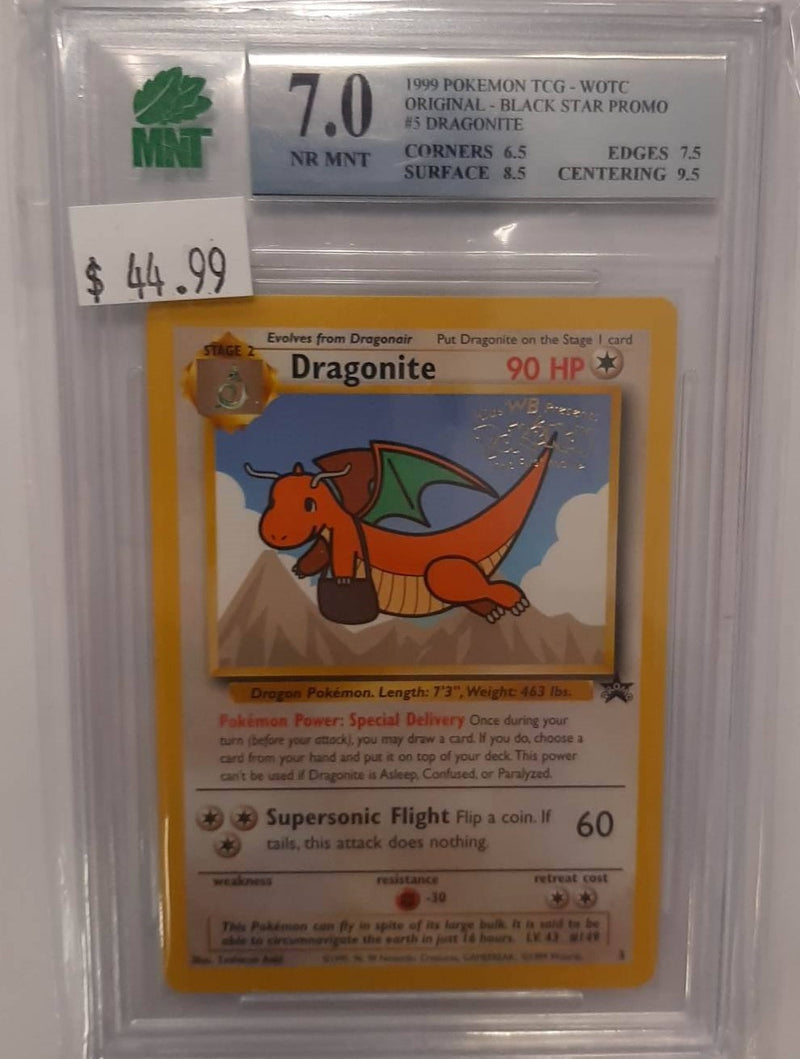 MNT - 7.0 - Dragonite Black Star Promo- Pokemon TCG - Wizards of the Coast Original Series - Destination Retro