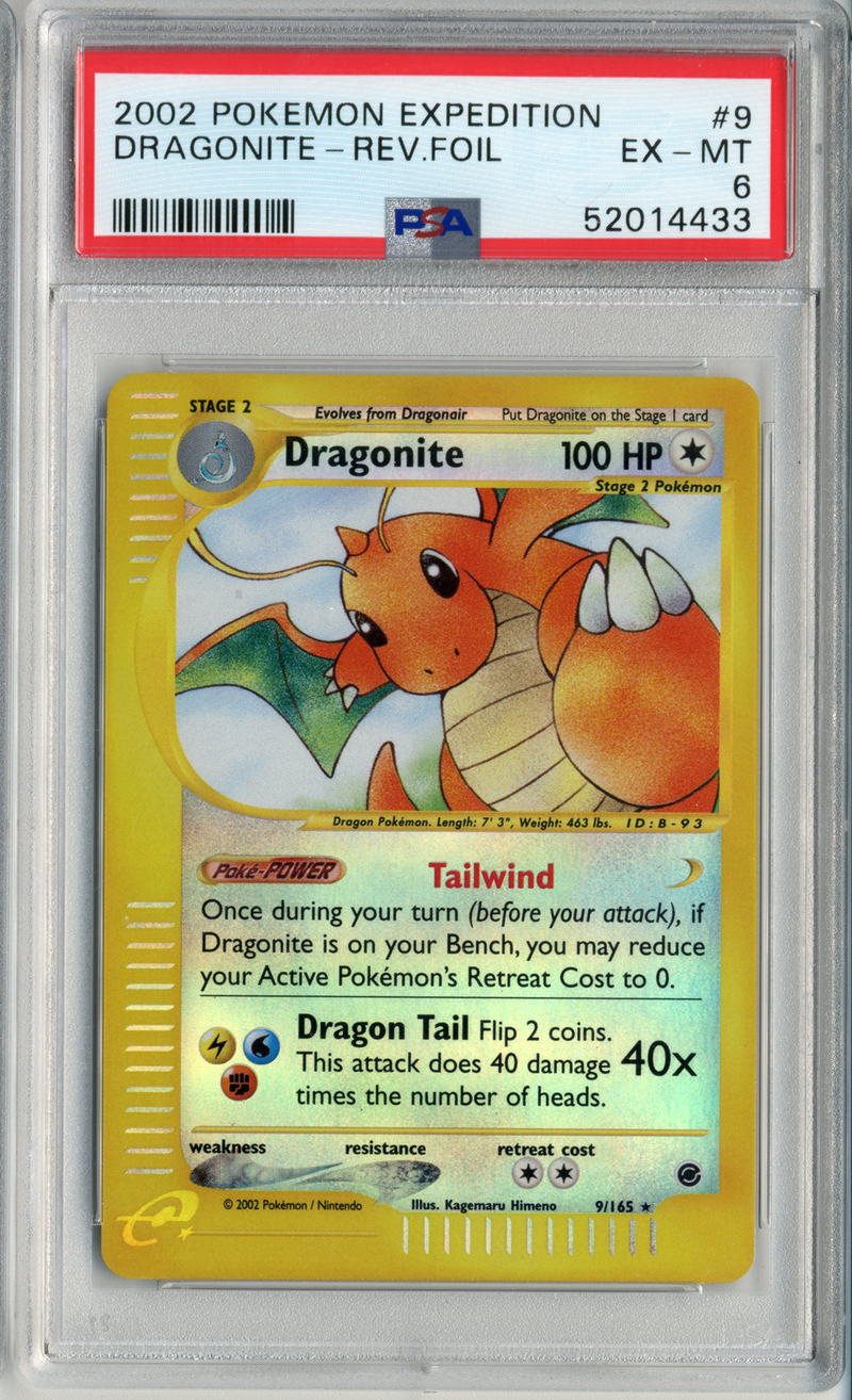 PSA - EX-MT 6 - DRAGONITE-REV.FOIL - EXPEDITION - Destination Retro