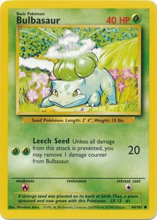 Bulbasaur (44/102) [Base Set Unlimited] - Destination Retro