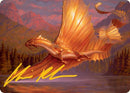 Adult Gold Dragon Art Card (Gold-Stamped Signature) [Dungeons & Dragons: Adventures in the Forgotten Realms Art Series] - Destination Retro