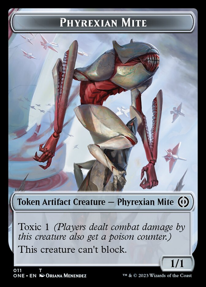 Phyrexian Mite (011) // Phyrexian Germ Double-Sided Token [Phyrexia: All Will Be One Commander Tokens] - Destination Retro