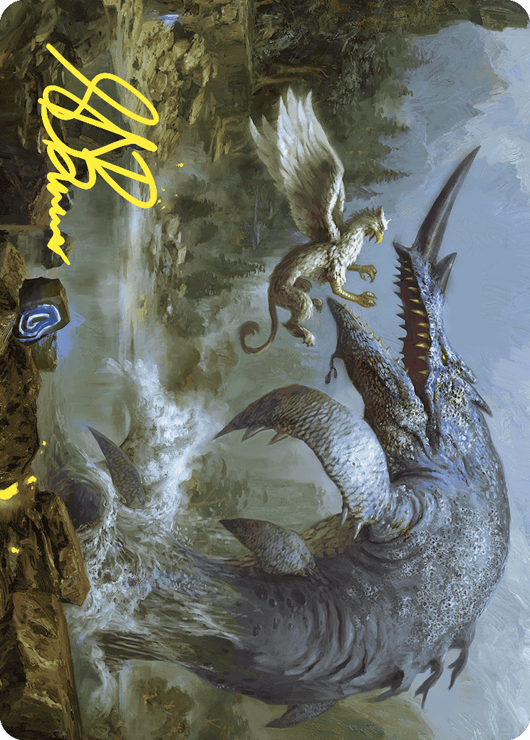 Horned Loch-Whale Art Card (Gold-Stamped Signature) [Wilds of Eldraine Art Series] - Destination Retro