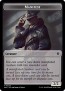 Saproling // Manifest Double-Sided Token [Murders at Karlov Manor Commander Tokens] - Destination Retro