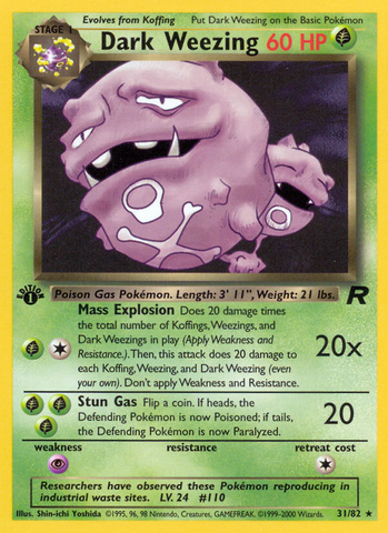 Dark Weezing (31/82) [Team Rocket 1st Edition] - Destination Retro