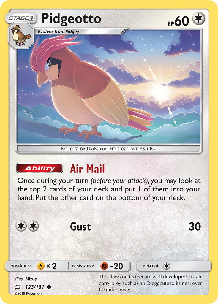 Pidgeotto (123/181) [Sun & Moon: Team Up] - Destination Retro