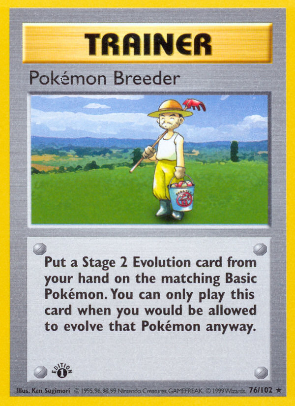 Pokemon Breeder (76/102) [Base Set 1st Edition] - Destination Retro