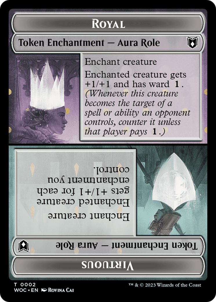 Copy // Royal Role / Virtuous Role Double-Sided Token [Wilds of Eldraine Commander Tokens] - Destination Retro