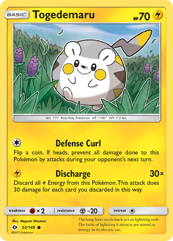 Togedemaru (53/149) [Sun & Moon: Base Set] - Destination Retro