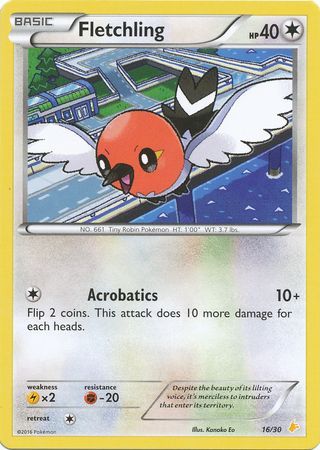 Fletchling (16/30) [XY: Trainer Kit - Pikachu Libre & Suicune] - Destination Retro