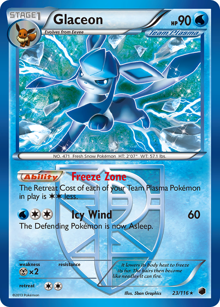 Glaceon (23/116) [Black & White: Plasma Freeze] - Destination Retro