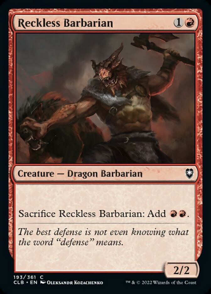 Reckless Barbarian [Commander Legends: Battle for Baldur's Gate] - Destination Retro