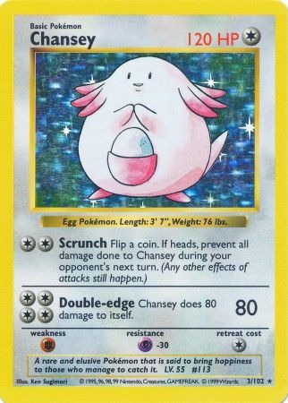 Chansey (3/102) [Base Set Shadowless Unlimited] - Destination Retro