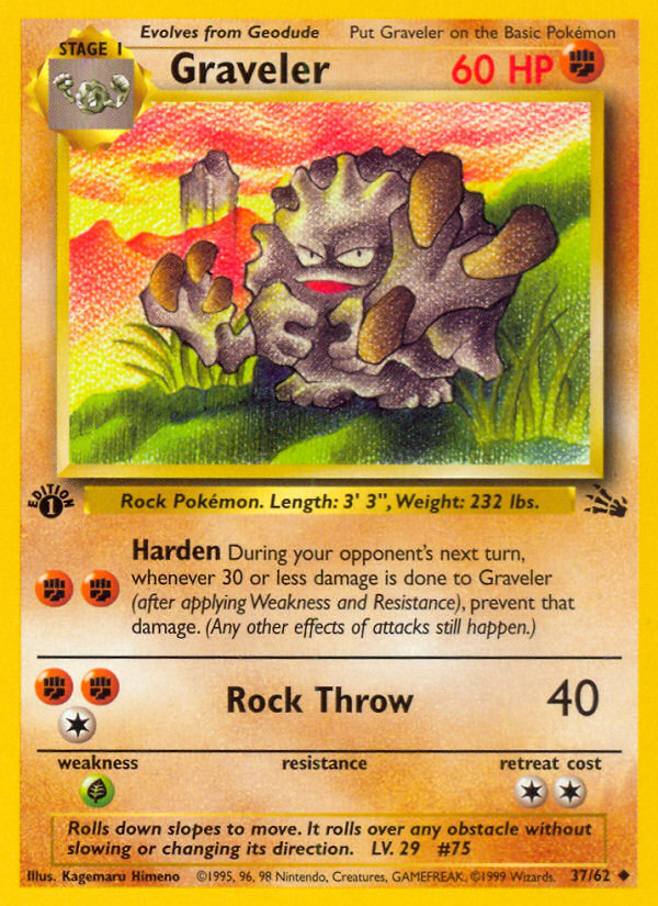 Graveler (37/62) [Fossil 1st Edition] - Destination Retro