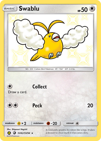 Swablu (SV42/SV94) [Sun & Moon: Hidden Fates - Shiny Vault] - Destination Retro