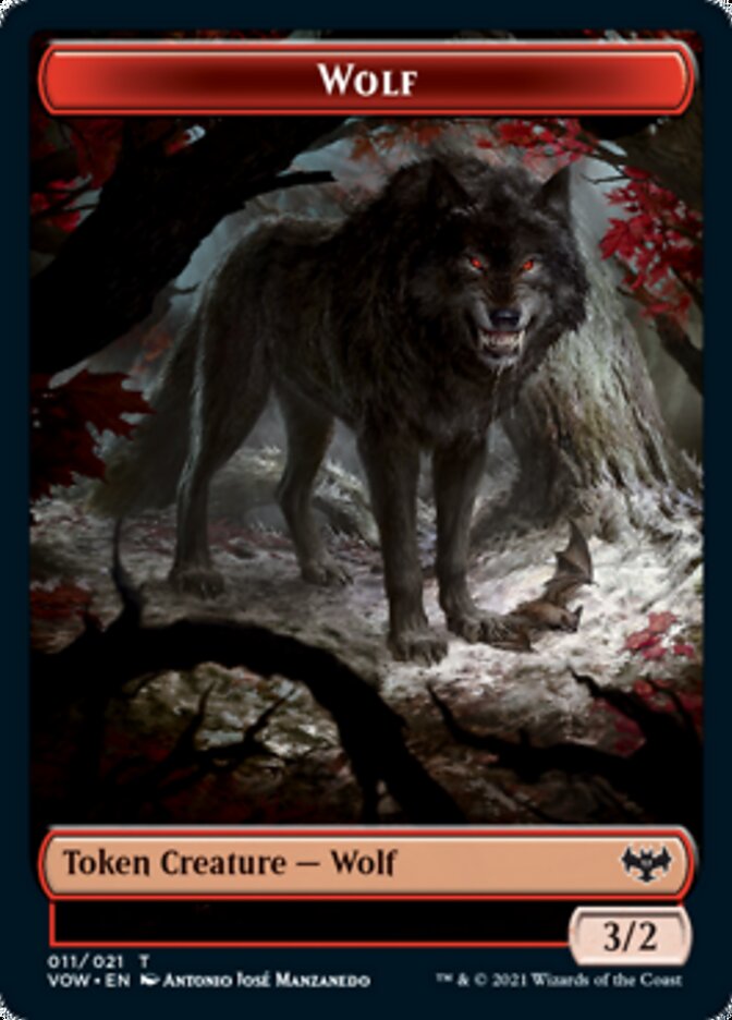 Wolf Token (011) [Innistrad: Crimson Vow Tokens] - Destination Retro