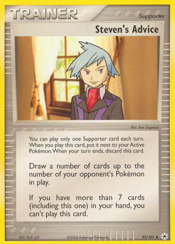 Steven's Advice (92/101) [EX: Hidden Legends] - Destination Retro