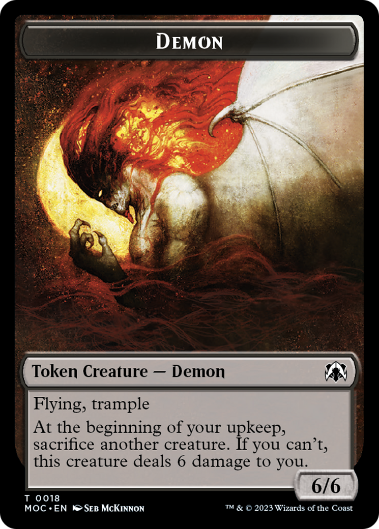 Angel (3) // Demon Double-Sided Token [March of the Machine Commander Tokens] - Destination Retro