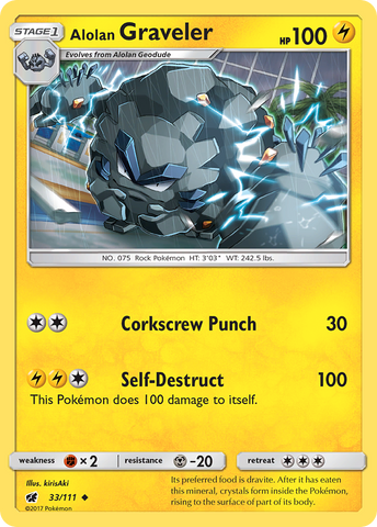 Alolan Graveler (33/111) [Sun & Moon: Crimson Invasion] - Destination Retro