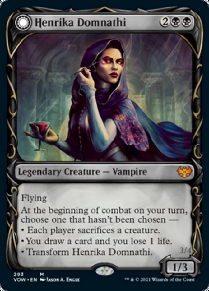 Henrika Domnathi // Henrika, Infernal Seer (Showcase Fang Frame) [Innistrad: Crimson Vow] - Destination Retro