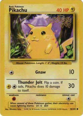 Pikachu (58/102) (PokeTour 1999 Promo) [Miscellaneous Cards & Products] - Destination Retro