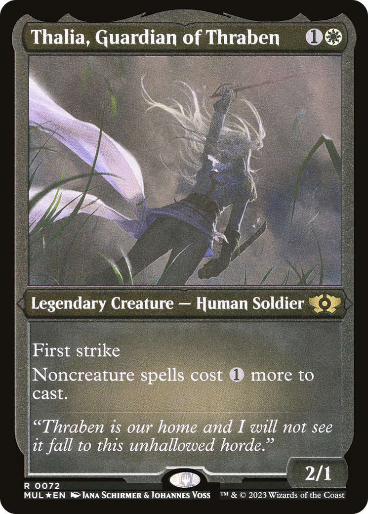 Thalia, Guardian of Thraben (Foil Etched) [Multiverse Legends] - Destination Retro
