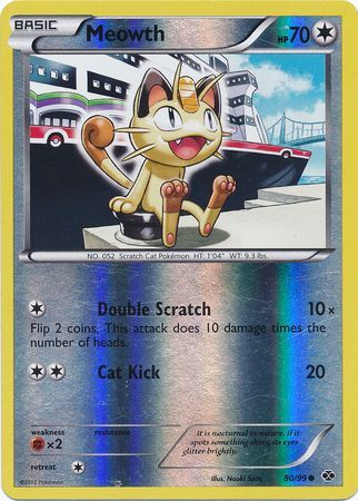 Meowth (80/99) (Mirror Reverse Holo) [Black & White: Next Destinies] - Destination Retro