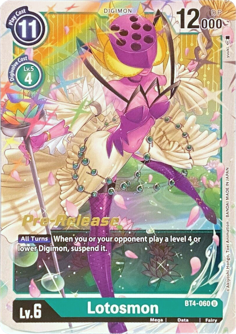 Lotosmon [BT4-060] [Great Legend Pre-Release Promos] - Destination Retro