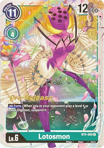 Lotosmon [BT4-060] [Great Legend Pre-Release Promos] - Destination Retro