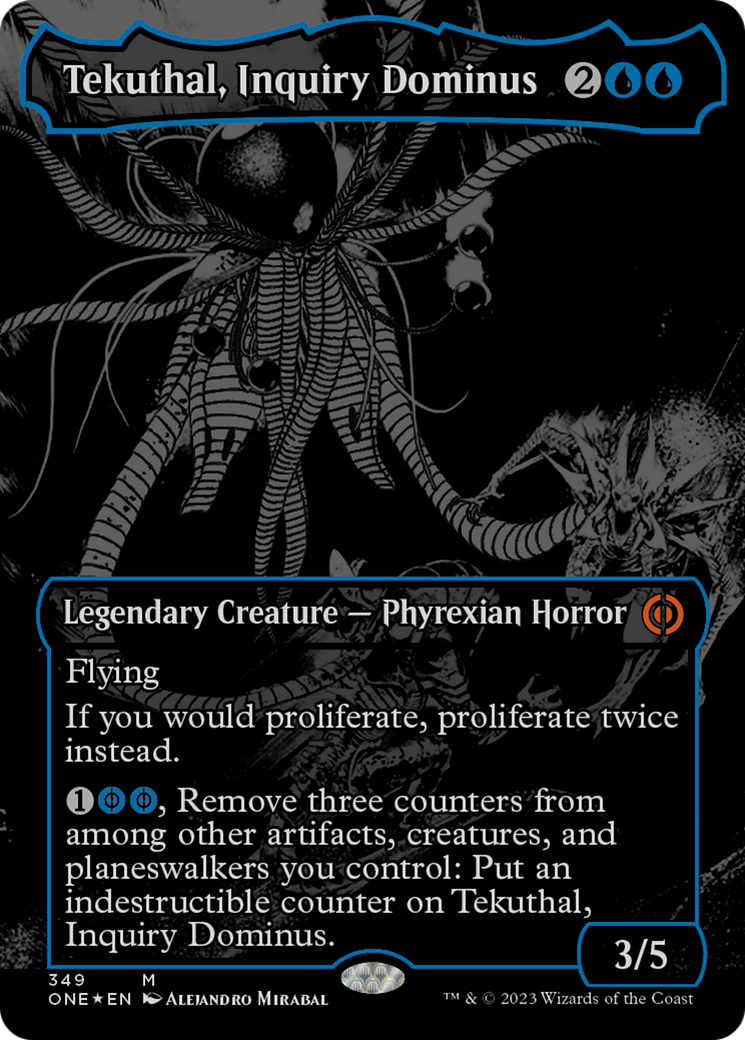 Tekuthal, Inquiry Dominus (Oil Slick Raised Foil) [Phyrexia: All Will Be One] - Destination Retro