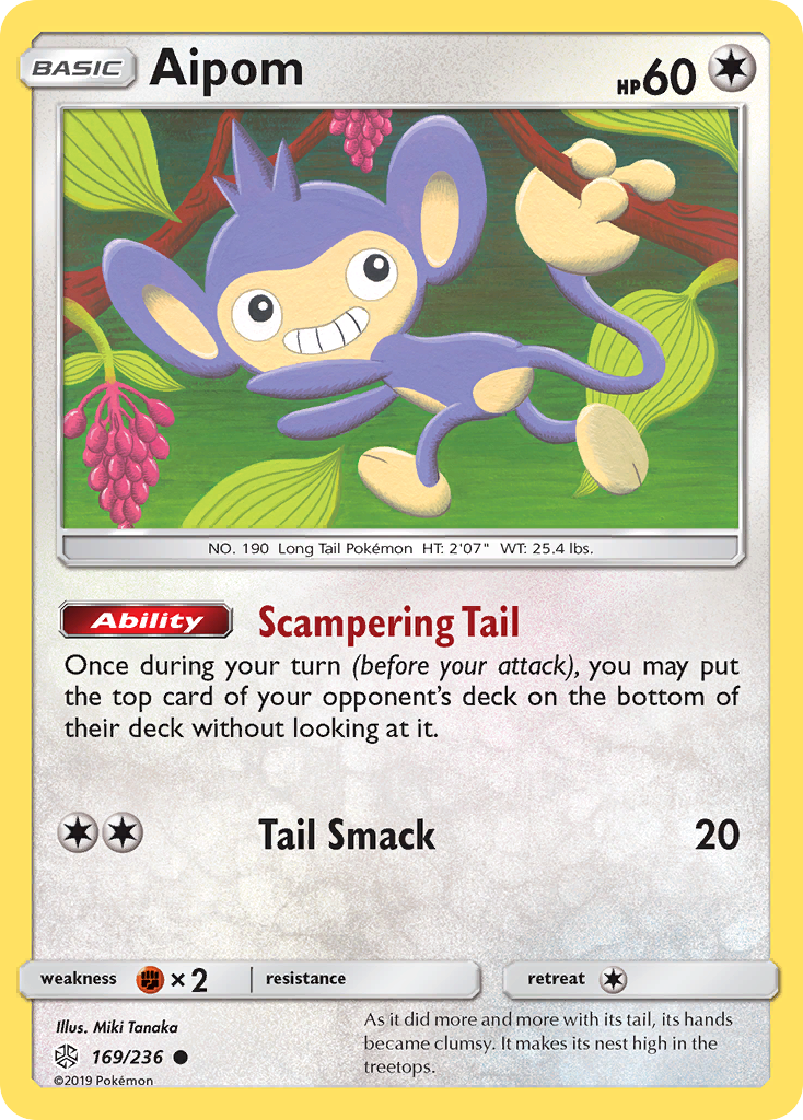Aipom (169/236) [Sun & Moon: Cosmic Eclipse] - Destination Retro